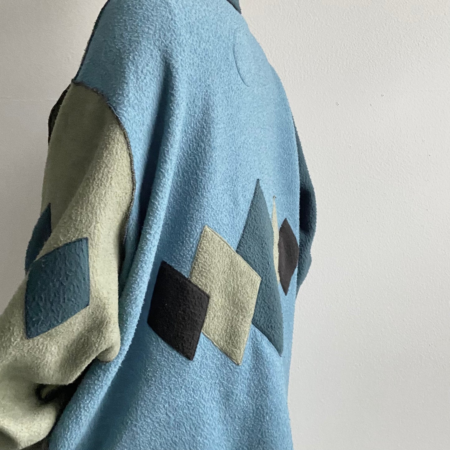 VAIGE One of One | Vintage Green Blue Black Sweater W Diamond Patchwork