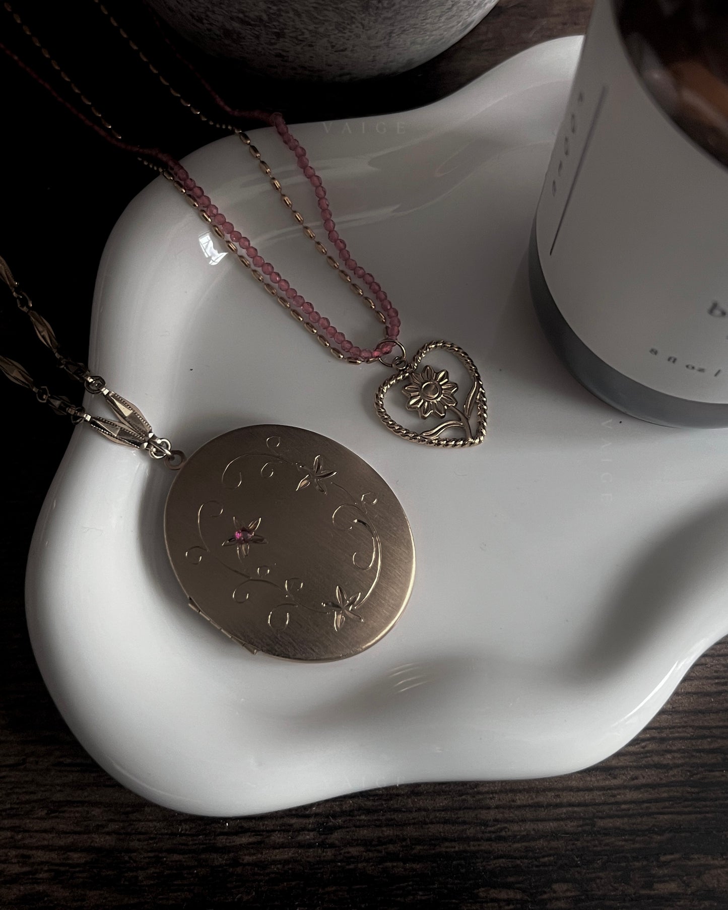 Noémie Heart Flower Necklace