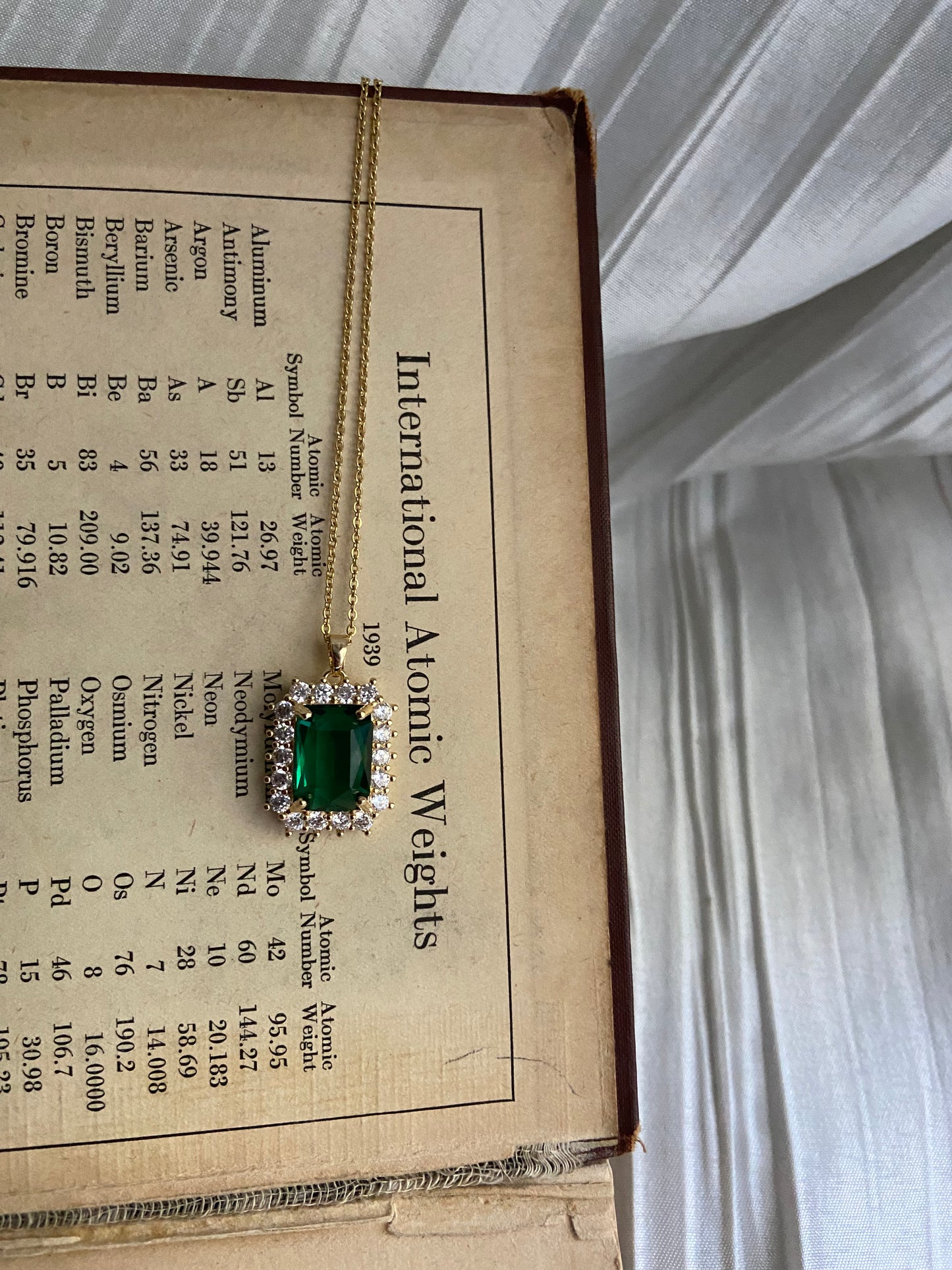 Square Emerald Zirconia Necklace