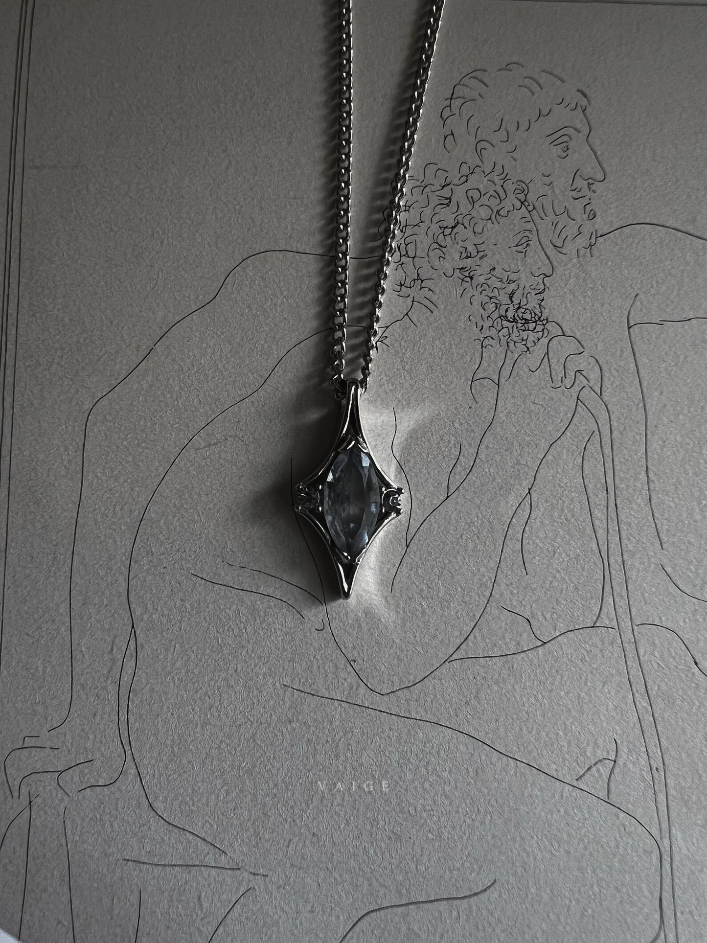 VAIGE One of One | Vintage 1976 Avon Blue ‘Crystal Palace’ Silver Necklace
