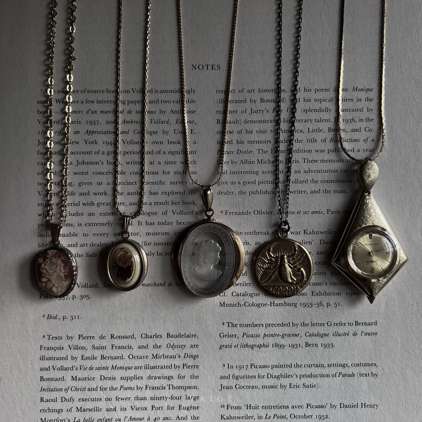 VAIGE One of One |  Vintage Intaglio Cameo Lady Gold Necklace