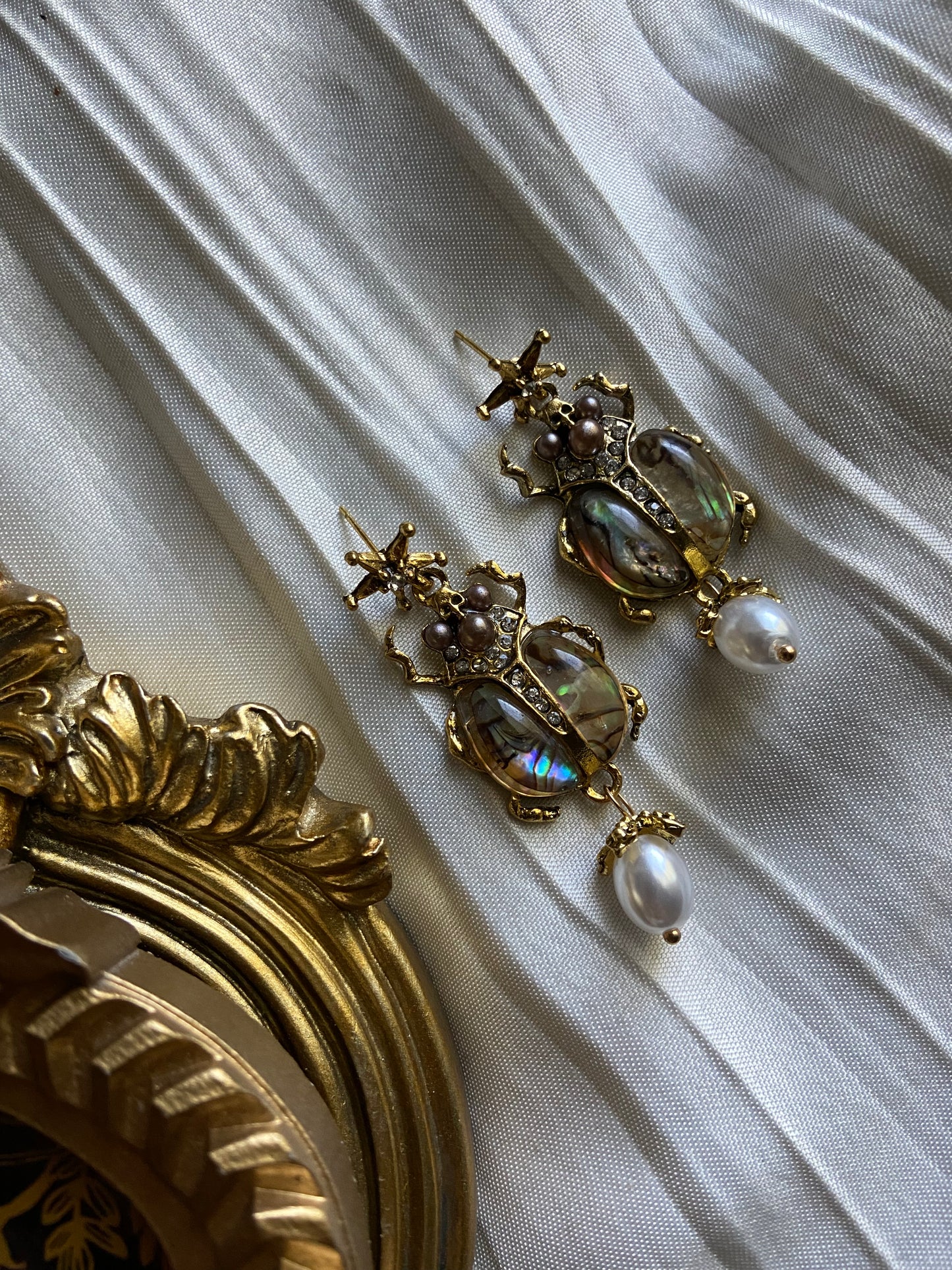 Beetle insect earrings