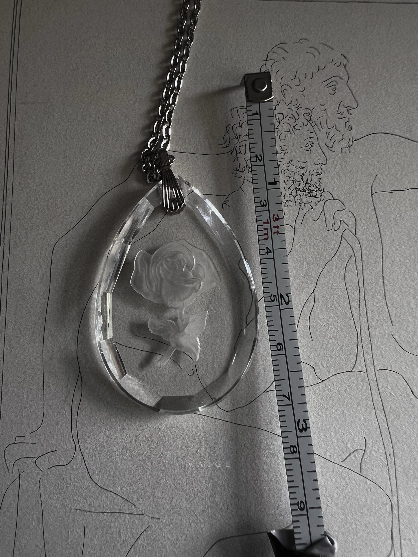 VAIGE One of One | Vintage Intaglio Flower Silver Necklace