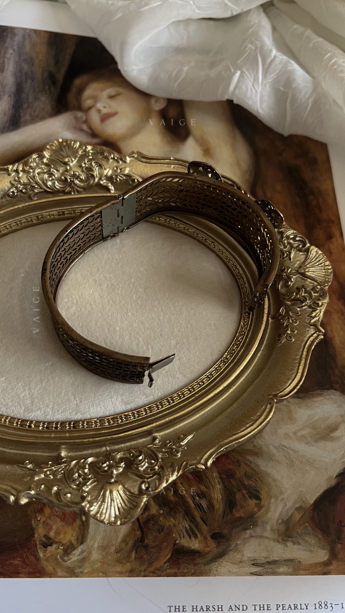 1920s antique vintage art deco cameo bow bracelet