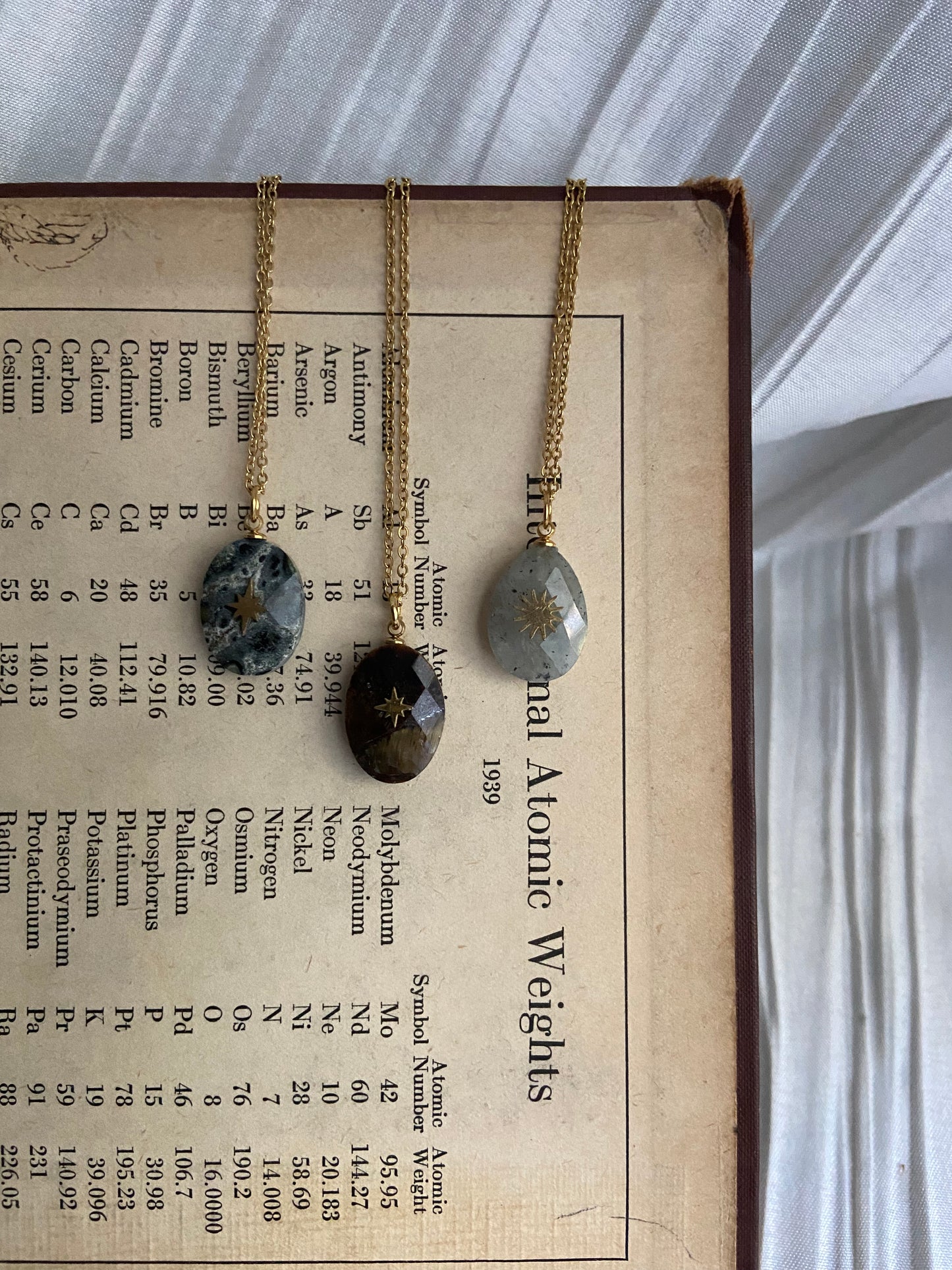 Sun and Moon stone necklace