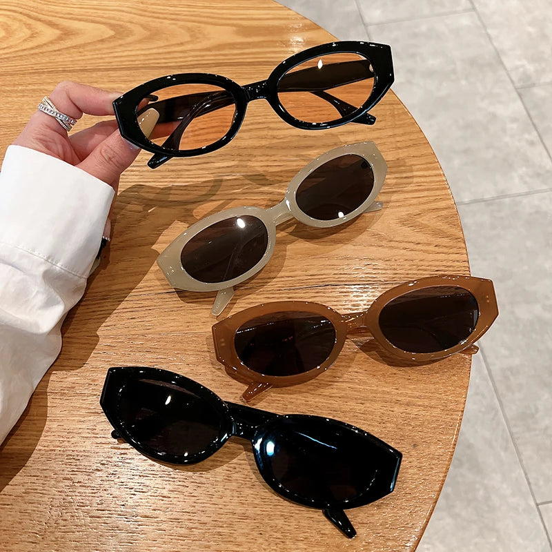 VAIGE Stylish Gradient Oval Square Sunglasses Multi Color Frames with UV400 Protection Black Black As Picture Shows