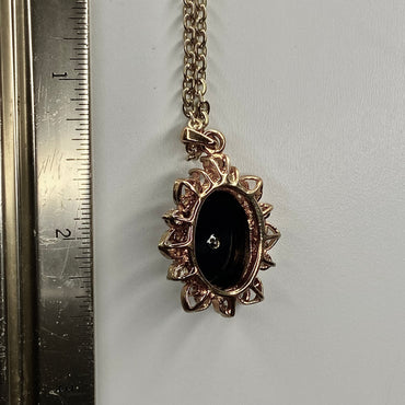 gold black diamond   pendant necklace • 16-18in — Vintage Collection • only 1 available • View all photos; item is thrifted/vintage and may show flaws.