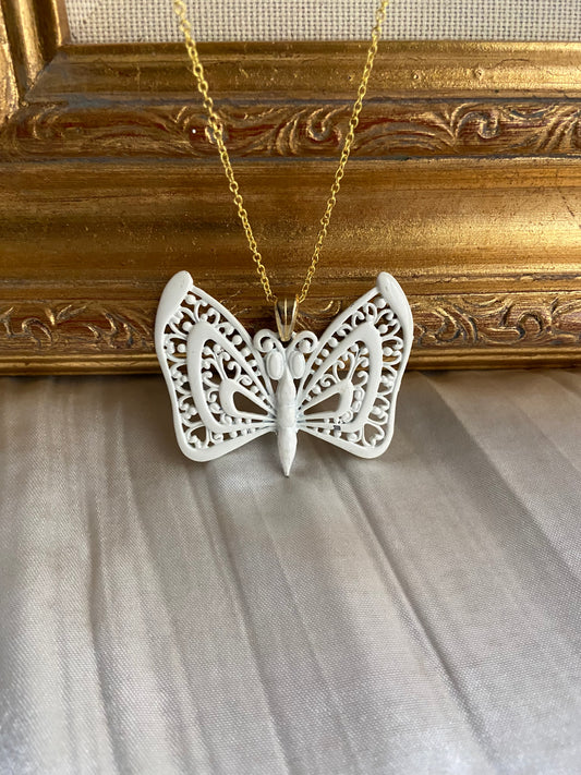One-of-one | white butterfly Necklace