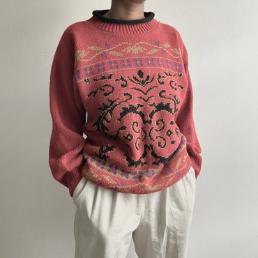 Red and Black Vintage 90s Sweater [ Only One Available ]