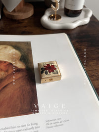One of One | Vintage mini square flower pill trinket box