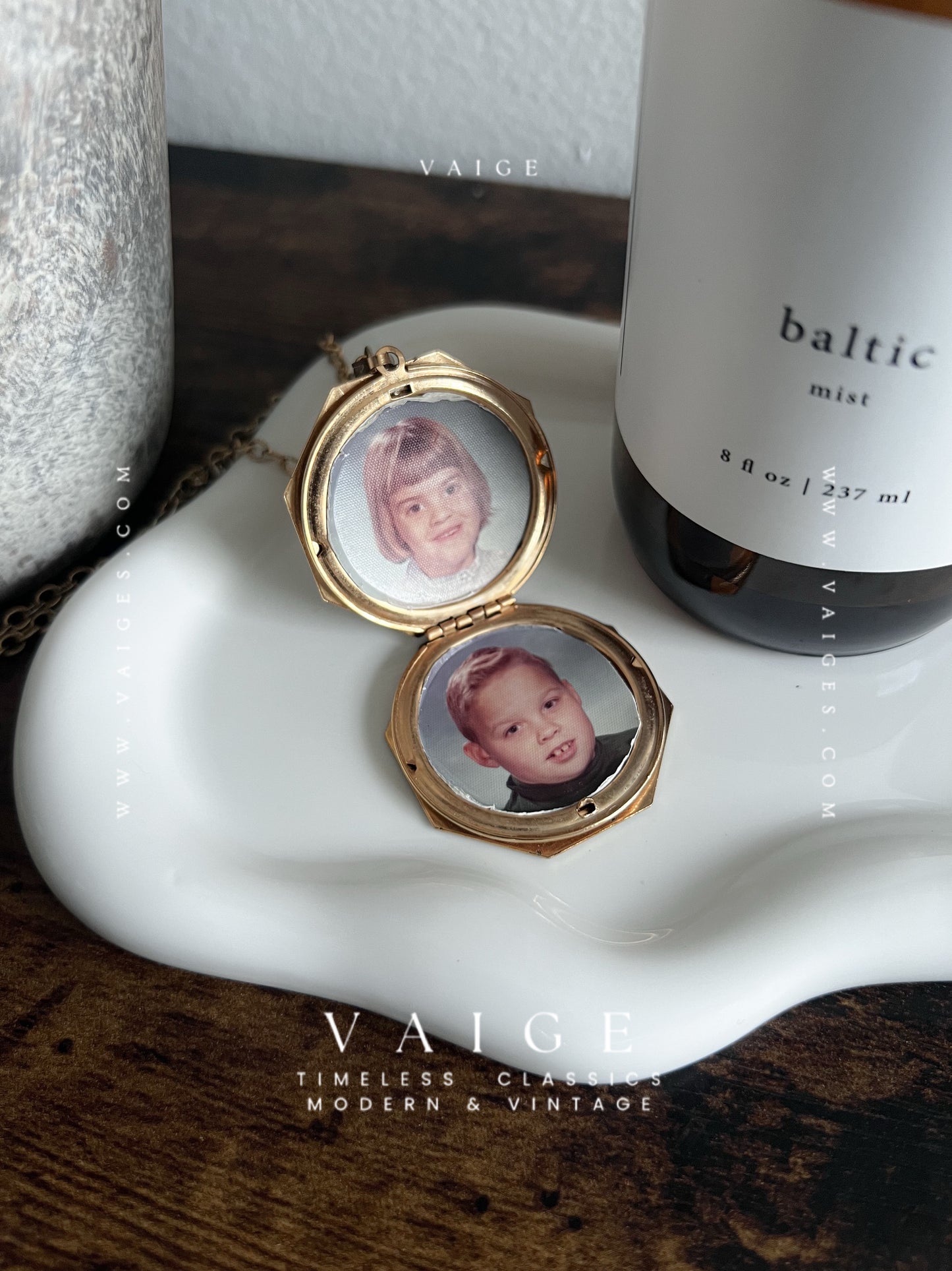 VAIGE One of One | Vintage Hexagon Gold Locket Necklace