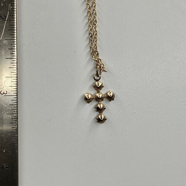 gold cross zircon   pendant necklace • 16-18in — Vintage Collection • only 1 available • View all photos; item is thrifted/vintage and may show flaws.