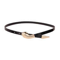 VAIGE Luxe Snake Buckle Gold Vegan Leather Belt