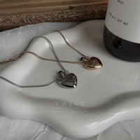VAIGE Heart Pendant Necklace Gold Plated Stainless Steel Chain
