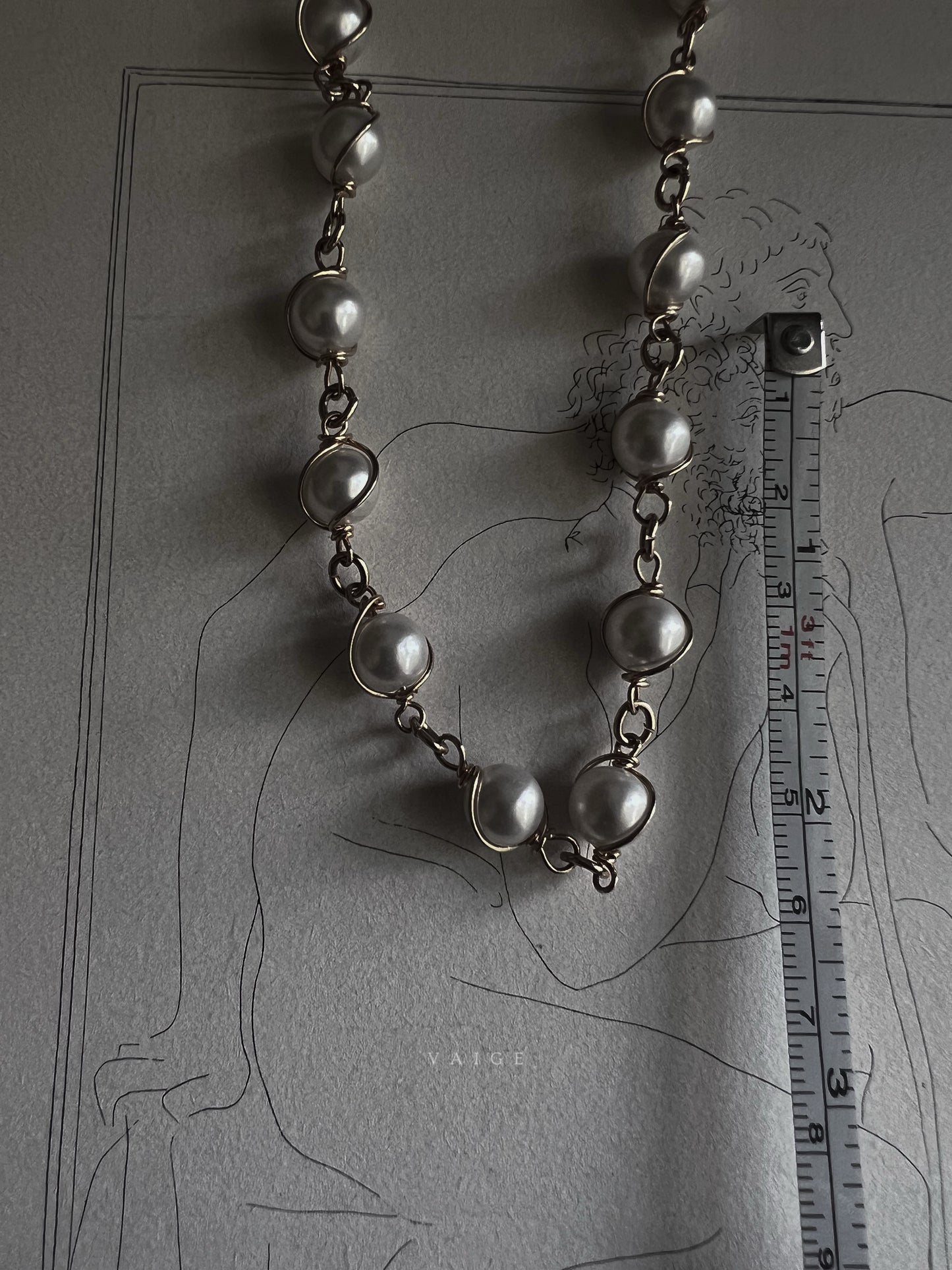 VAIGE One of One |  Vintage Wire Wrapped Pearl Necklace