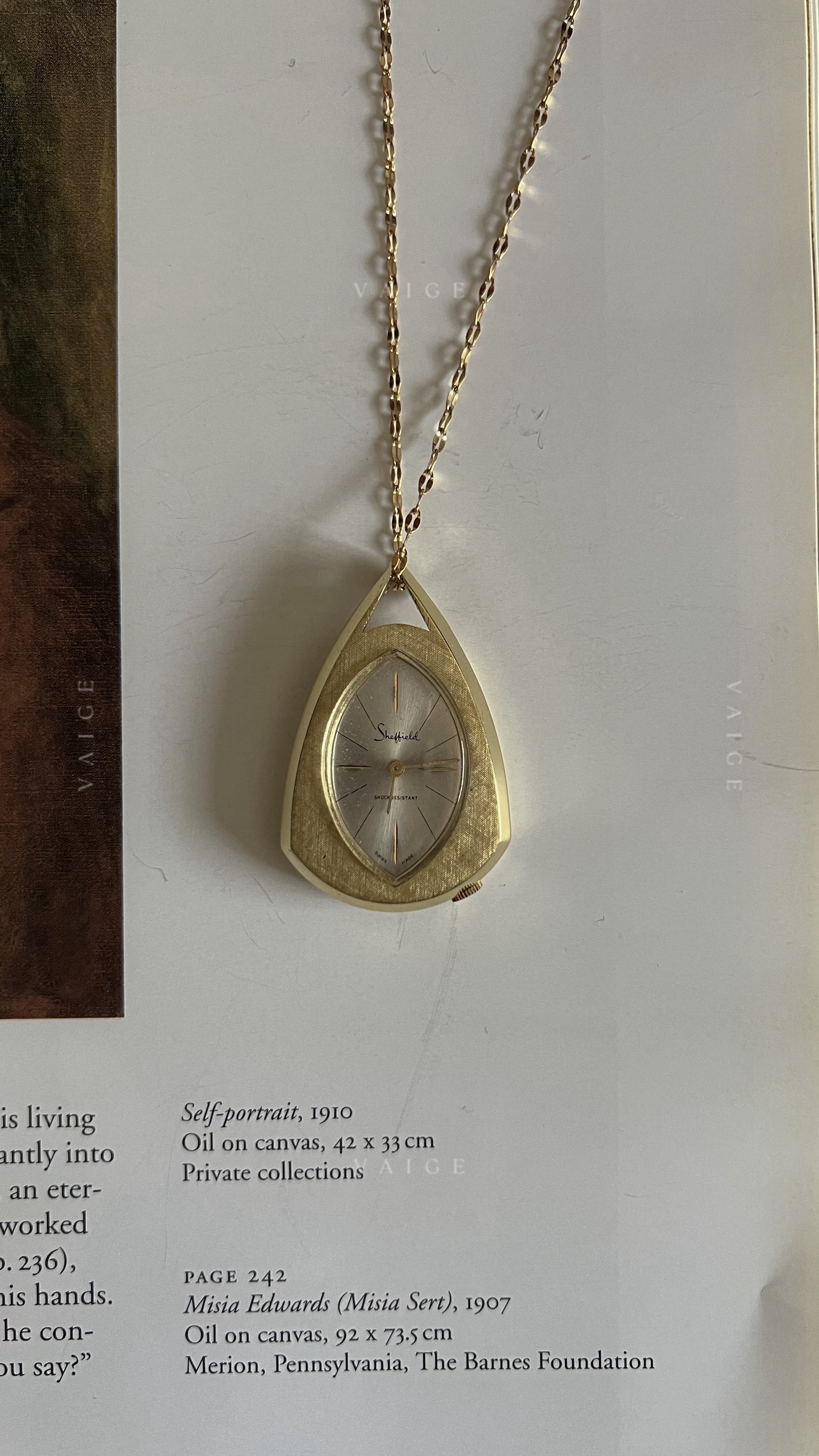 Vintage sheffield pocket watch necklace