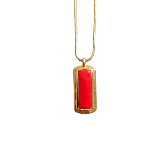 One-of-one | gold & red accent reversible necklace
