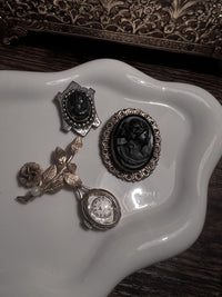 Vintage floral Crosby gold watch brooch