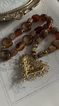 Mira gemstone heart necklace