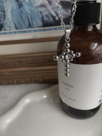VAIGE  Round Beads Cross Pendant Necklace