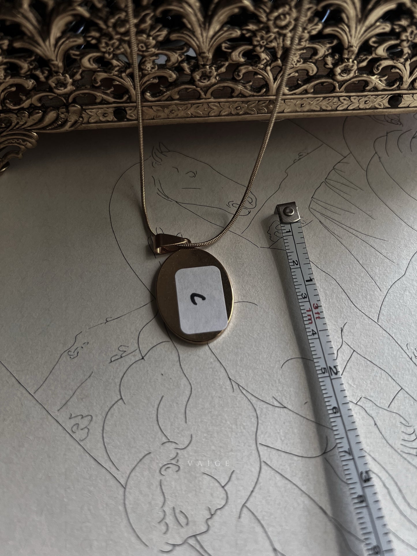 VAIGE  Lovers Eye Gold Oval Necklace [C]