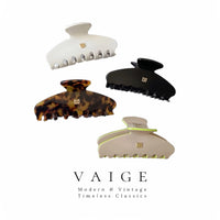 VAIGE Elegant Black Tortoise Shark Claw Hair Clip - Versatile Ponytail Accessory for Any Occasion