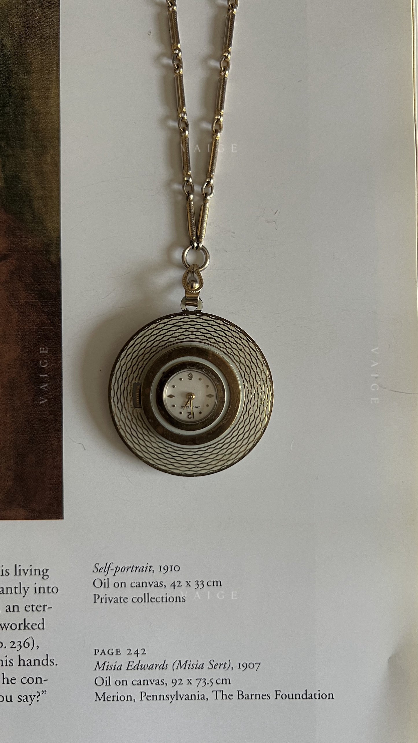 Vintage caravelle pocket watch necklace