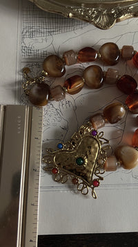 Mira gemstone heart necklace