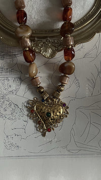 Mira gemstone heart necklace