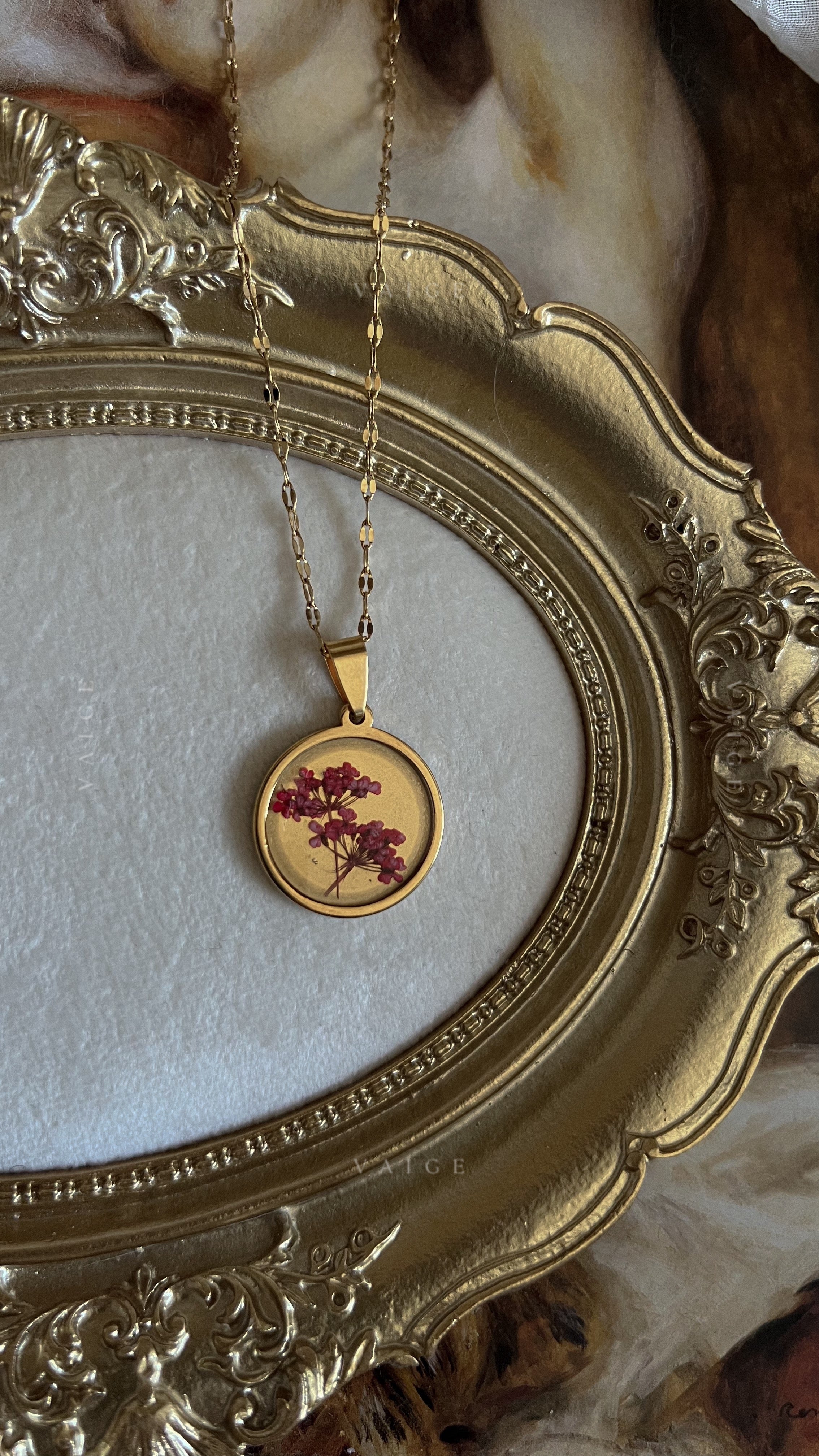 Flower necklace collection gold mini