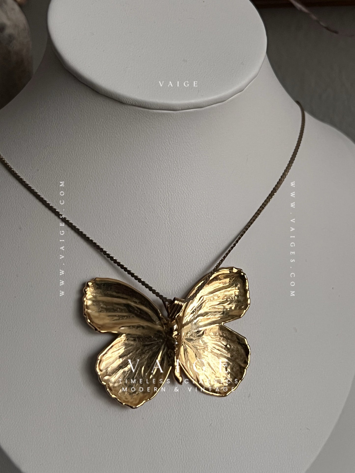 VAIGE One of One | Gold Dipped Butterfly Necklace
