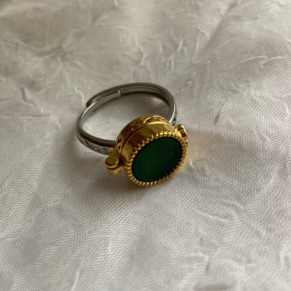 Emerald Locket Ring