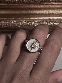 VAIGE Imperfect!  Silver dried flower adjustable ring