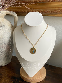 VAIGE Mermaid Tarot Charm 18K Gold Plated Stainless Steel Necklace