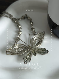 VAIGE One Of One |  Vintage Silver Butterfly Necklace