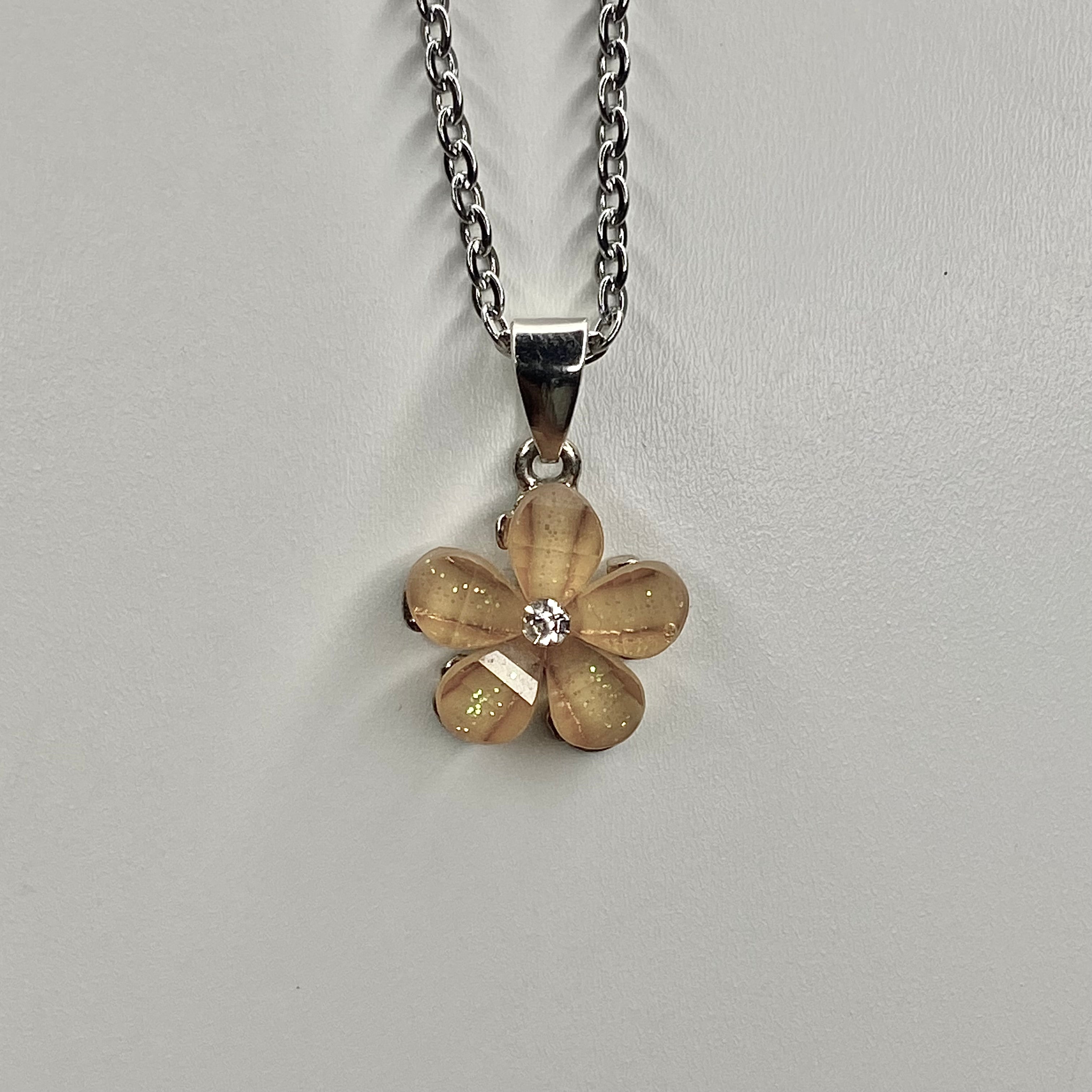 silver  flower pendant necklace • 16-18in — Vintage Collection • only 1 available • View all photos; item is thrifted/vintage and may show flaws.