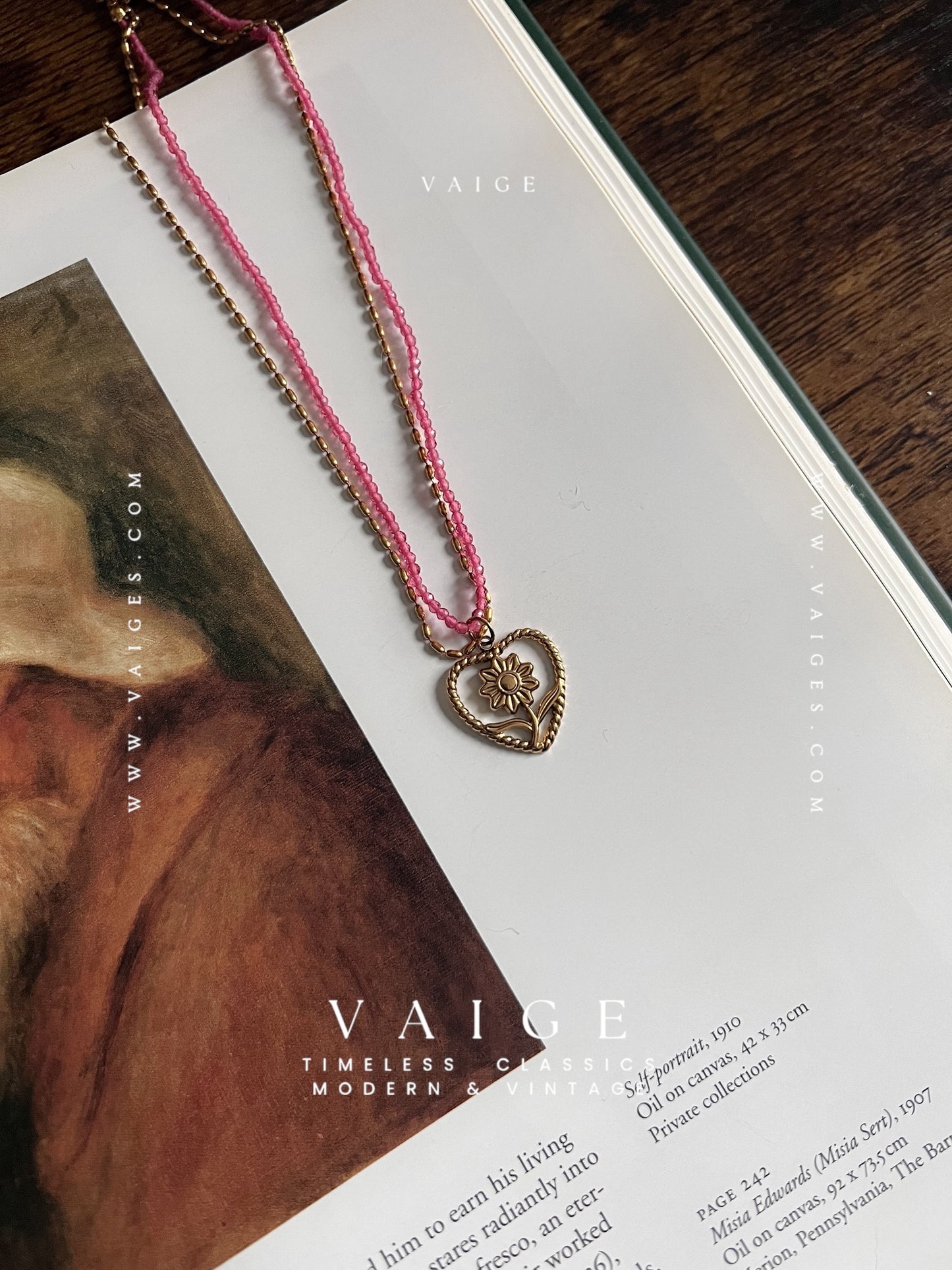 Noémie Heart Flower Necklace