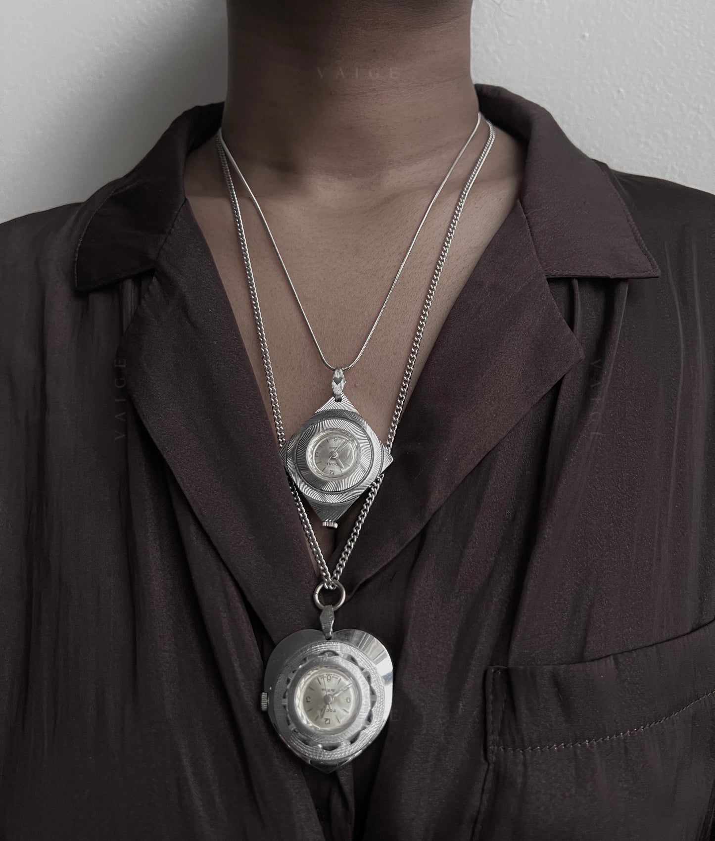 One Of One |  vintage silver pocket watch necklace