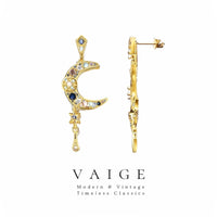 VAIGE Dreamy Crescent Moon Earrings in Gold and Silver - 925 Sterling Silver Elegance