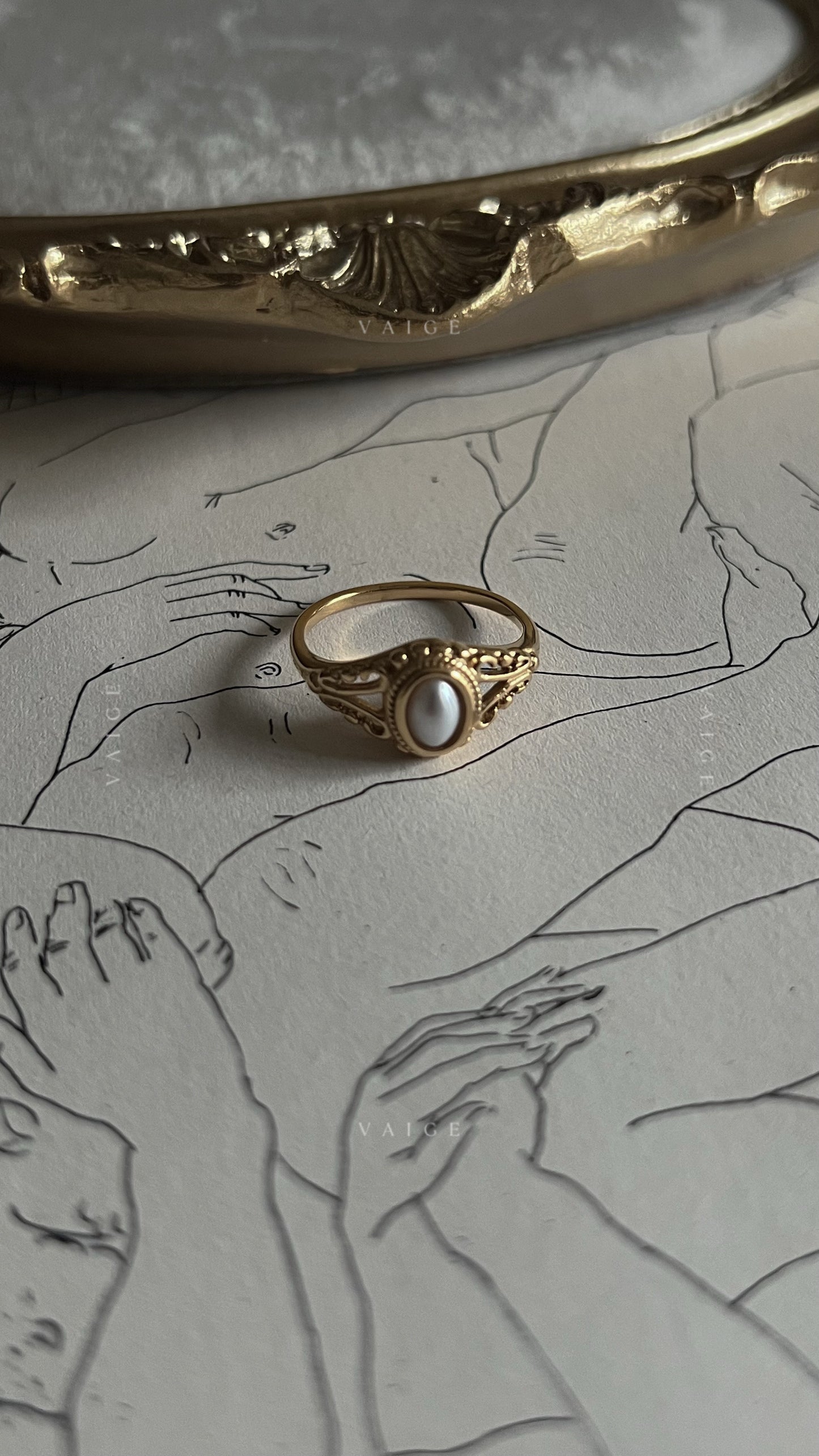 Celeste Pearl Ring