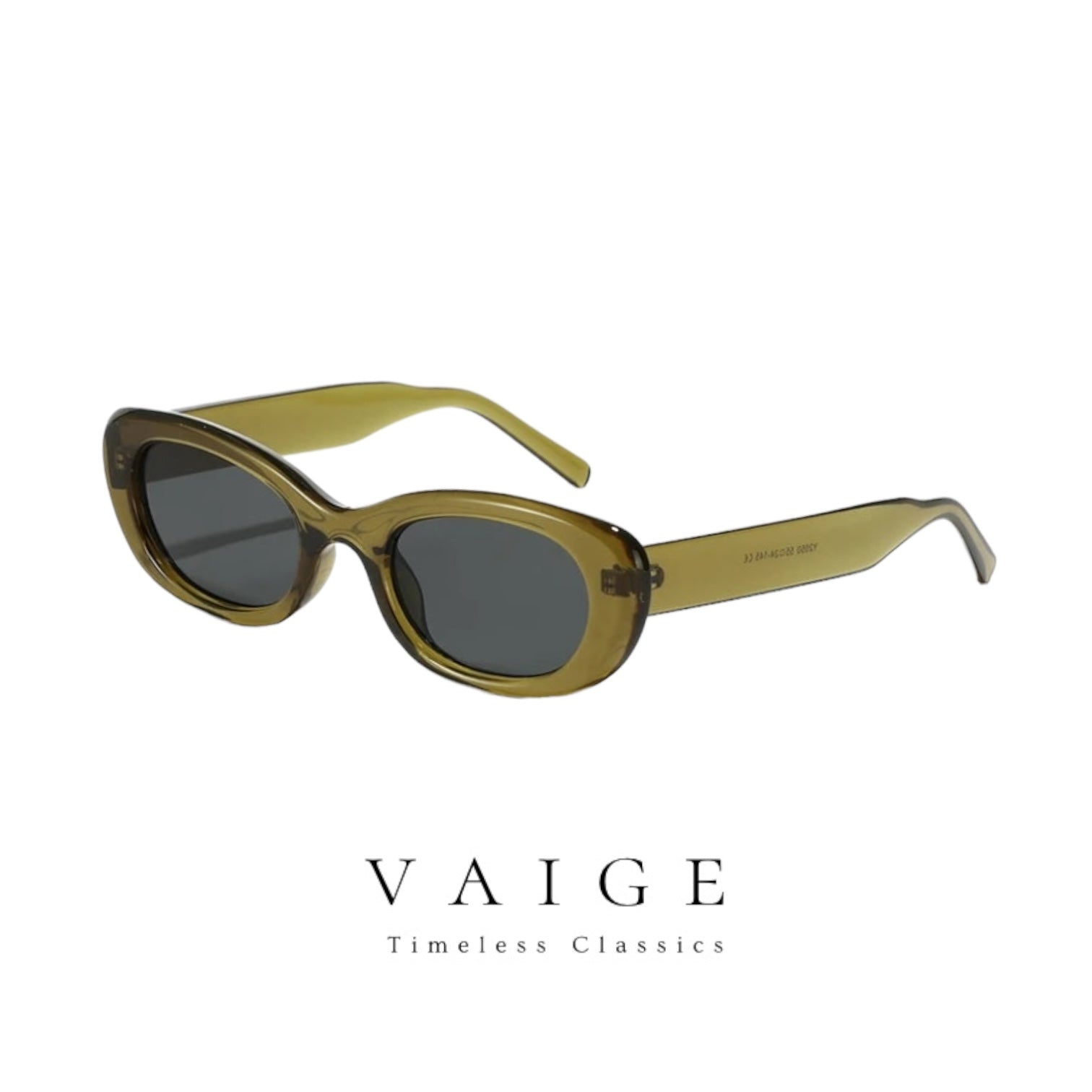 VAIGE Vintage Oval Sunglasses with UV400 Lenses - Chic Black Frames