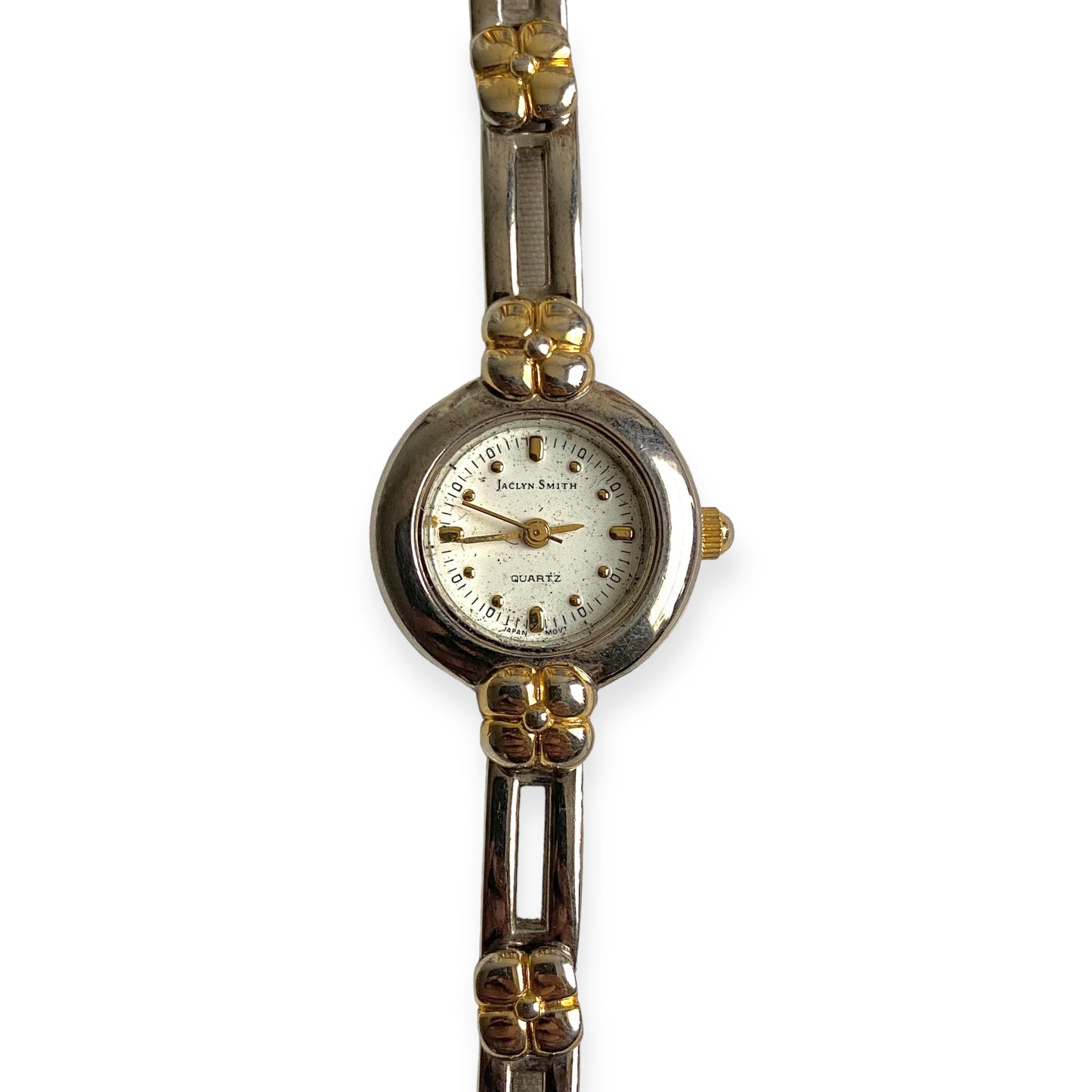 One-of-one | Jaclyn smith quartz Japan movt. Gold & silver flower watch