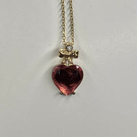 gold heart red   pendant necklace • 16-18in — Vintage Collection • only 1 available • View all photos; item is thrifted/vintage and may show flaws.