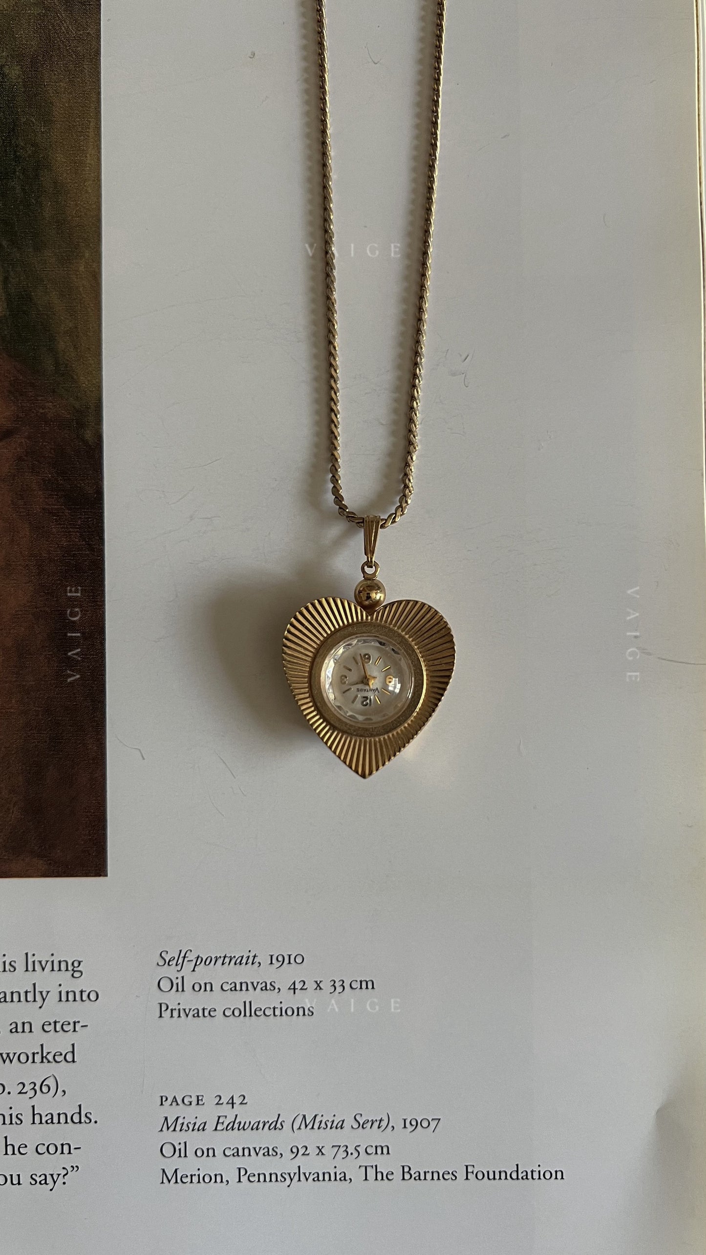 Vintage vantage heart pocket watch necklace