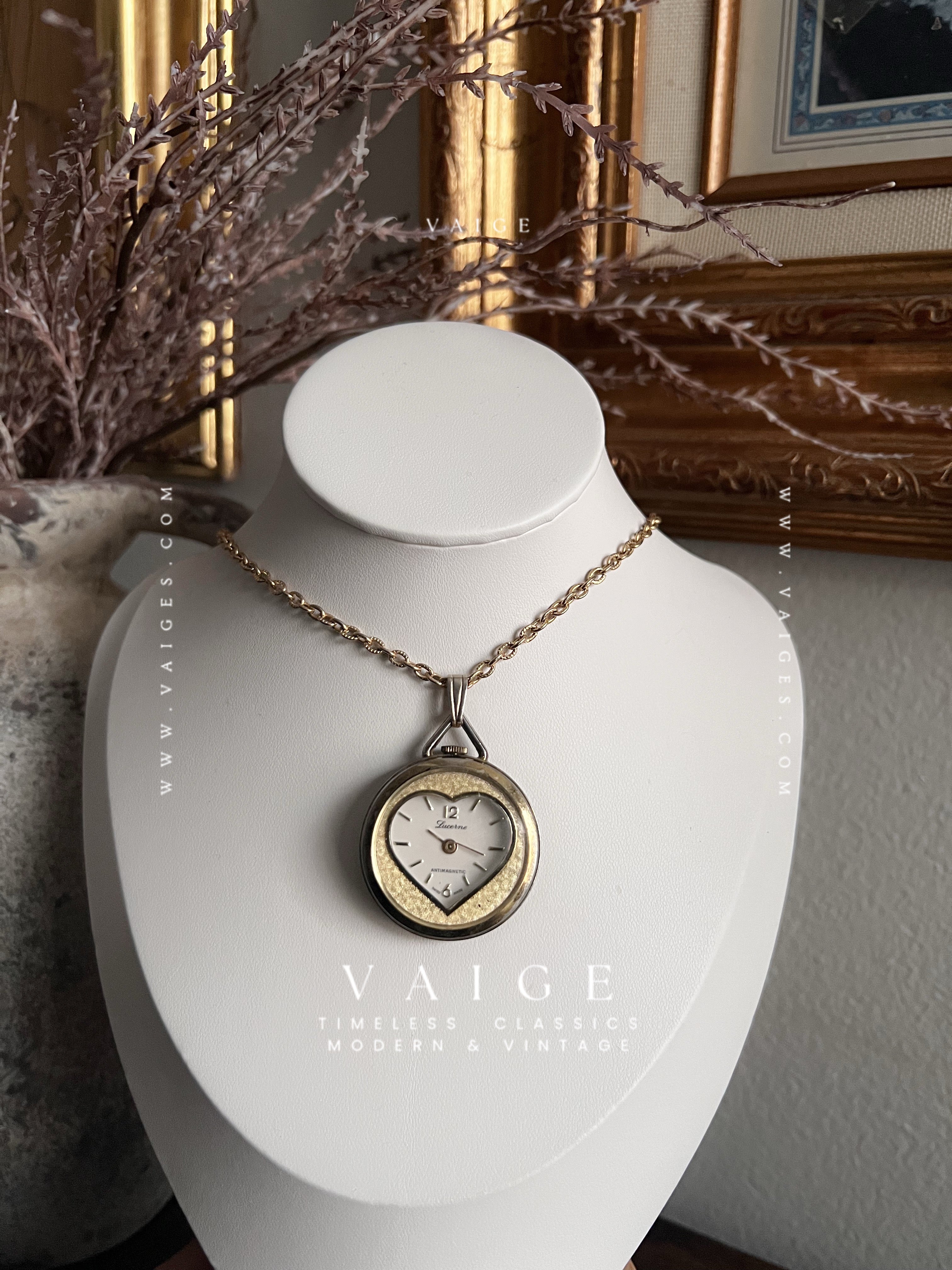 VAIGE One Of One | Vintage Circle Heart Gold Pocket Watch [ Not Working ]