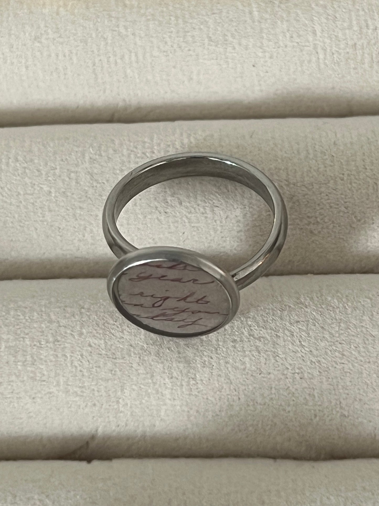 Written letter ring