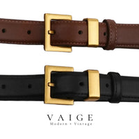 Alice Leather Square Gold Buckle Belt