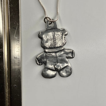 Large silver teddy bear   pendant necklace • 16-18in — Vintage Collection • only 1 available • View all photos; item is thrifted/vintage and may show flaws.