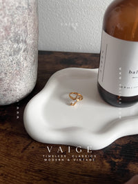 VAIGE Zircon Star Ring Gold Stainless Steel