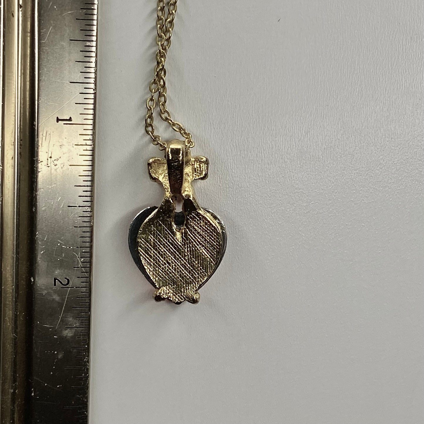 gold heart red   pendant necklace • 16-18in — Vintage Collection • only 1 available • View all photos; item is thrifted/vintage and may show flaws.